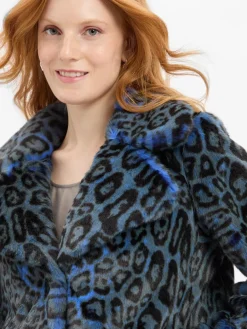 Rich & Royal Jacken & Westen*Damen Jacke aus Kunstfell blau schwarz gemustert