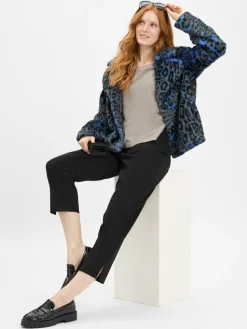 Rich & Royal Jacken & Westen*Damen Jacke aus Kunstfell blau schwarz gemustert