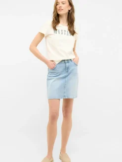 Mustang Röcke*Damen Jeans hellblau uni