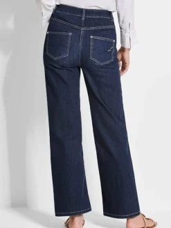 Goldner Jeans*Damen Jeans - Denim Jeans mit weitem Bein blau uni