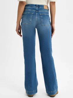 Opus Jeans|Hosen*Damen Jeans - Ebbi Long Flared medium stone uni