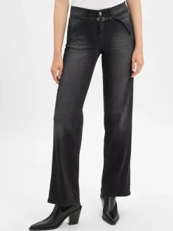 Angels Jeans*Damen Jeans - Liz Belt anthrazit uni