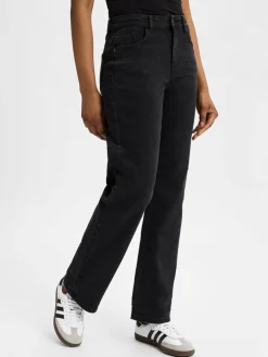 Noisy May Hosen*Damen Jeans - NMYolanda NW Wide schwarz uni