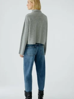 Oui Jeans*Damen Jeans Barrel blau uni