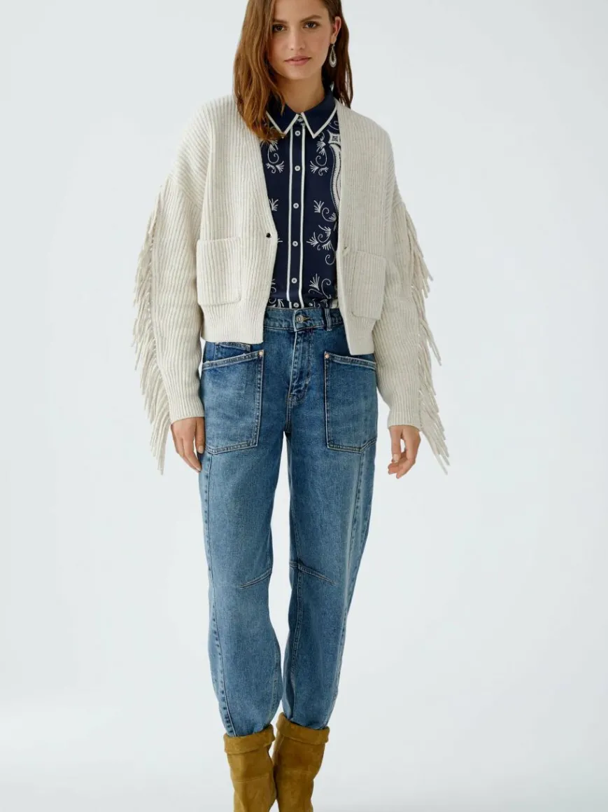 Oui Jeans*Damen Jeans Barrel blau uni