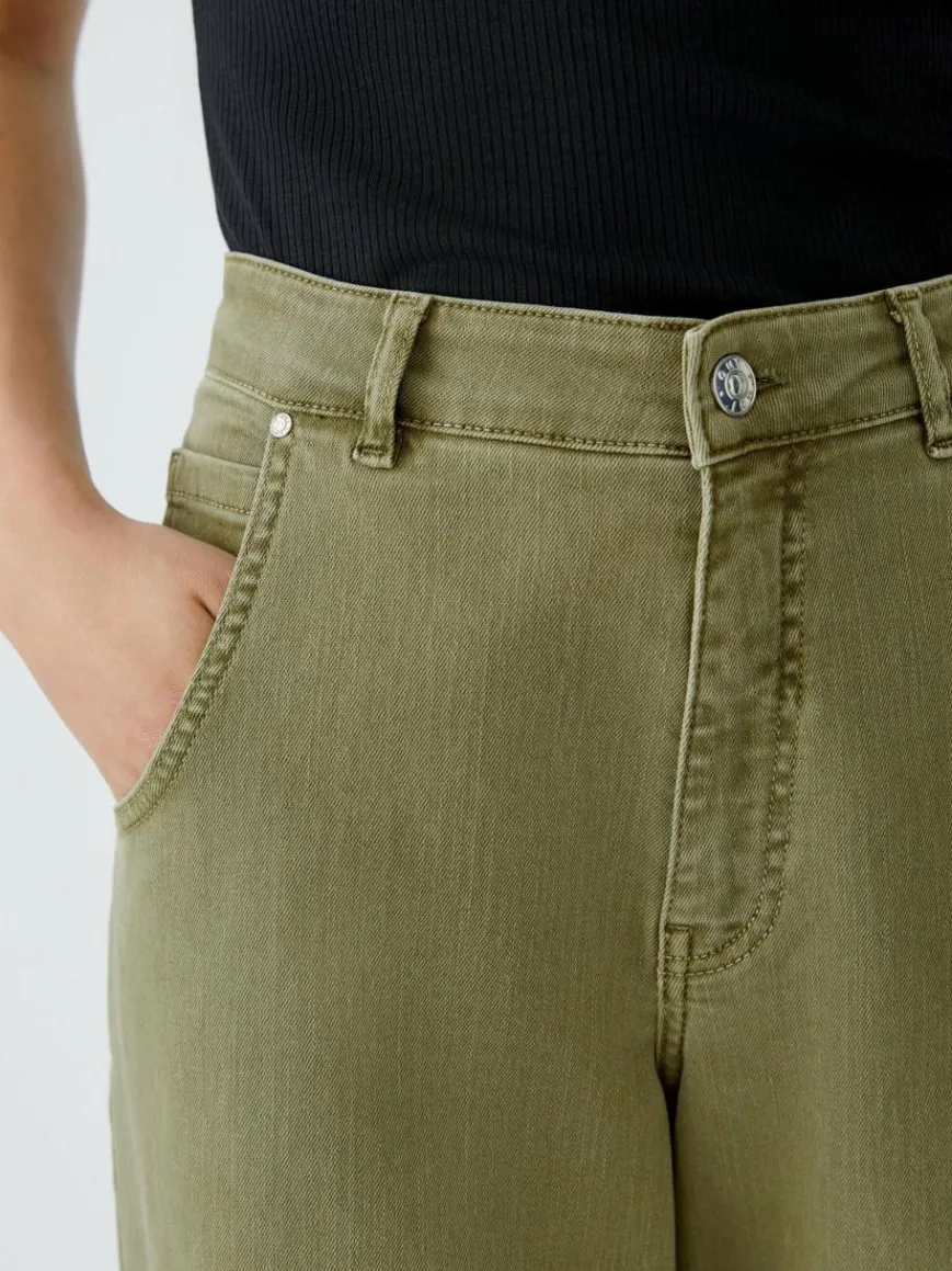 Oui Jeans*Damen Jeans Barrel oliv uni