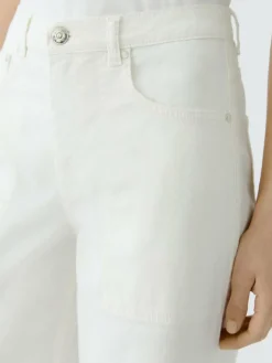 Oui Jeans*Damen Jeans Flared weiß uni