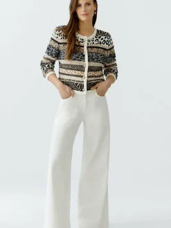 Oui Jeans*Damen Jeans Flared weiß uni