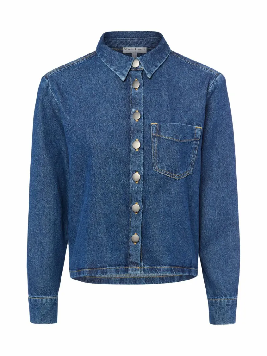 Marie Lund Blusen*Damen Jeansbluse - Birgit blue stone uni