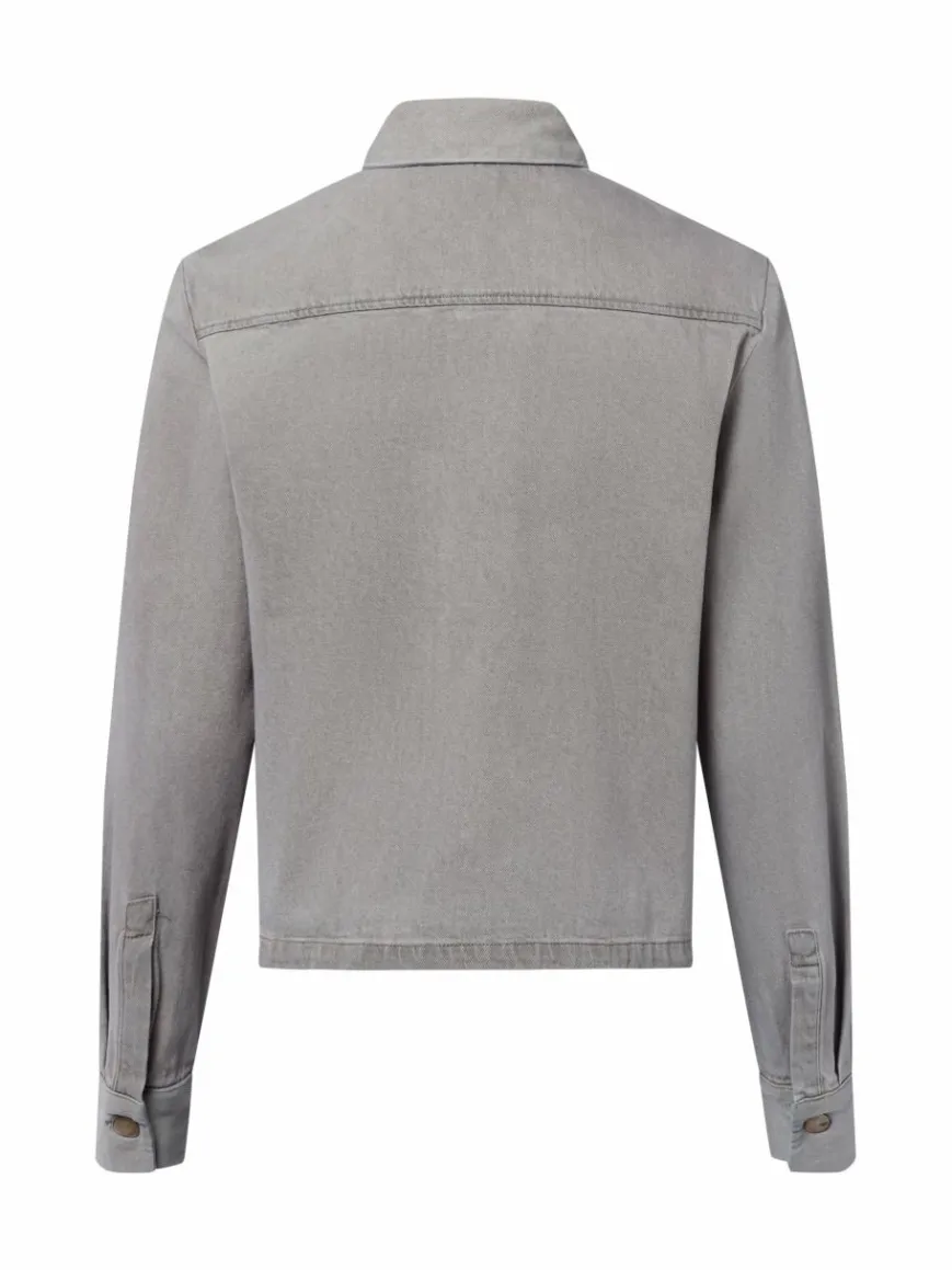 Marie Lund Blusen*Damen Jeansbluse - Birgit grau uni