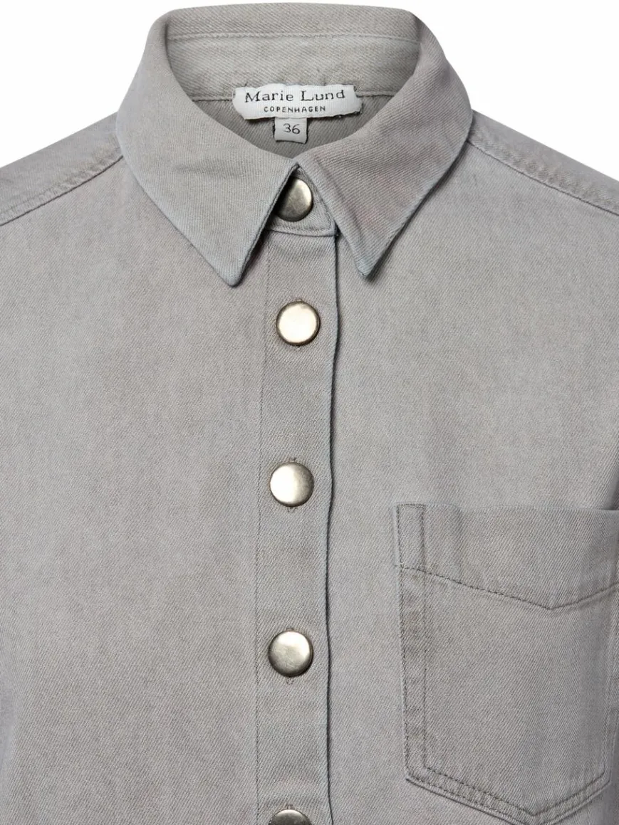 Marie Lund Blusen*Damen Jeansbluse - Birgit grau uni