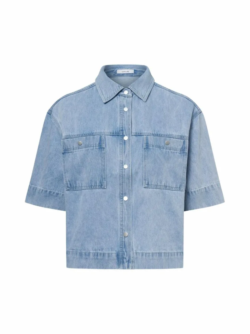 Opus Blusen*Damen Jeansbluse - Ferlosa bleached uni