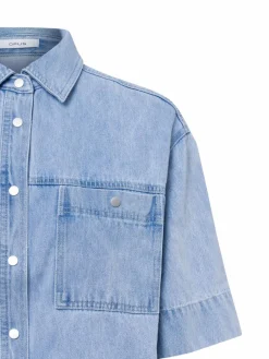 Opus Blusen*Damen Jeansbluse - Ferlosa bleached uni