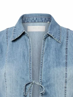 Noisy May Blusen*Damen Jeansbluse - NNMaisy bleached uni