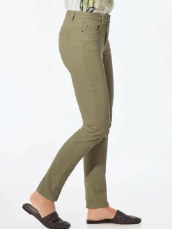 Goldner Jeans*Damen Jeanshose - Lange Freizeithose BELLA mit Formbund schilf uni