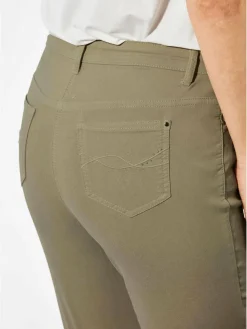 Goldner Jeans*Damen Jeanshose - Lange Freizeithose BELLA mit Formbund schilf uni