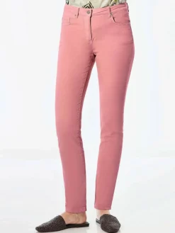 Goldner Jeans*Damen Jeanshose - Lange Freizeithose BELLA mit Formbund rosa uni