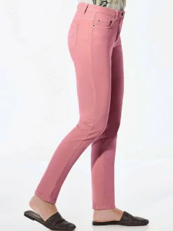 Goldner Jeans*Damen Jeanshose - Lange Freizeithose BELLA mit Formbund rosa uni