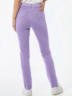 Goldner Jeans*Damen Jeanshose - Lange Freizeithose BELLA mit Formbund flieder uni