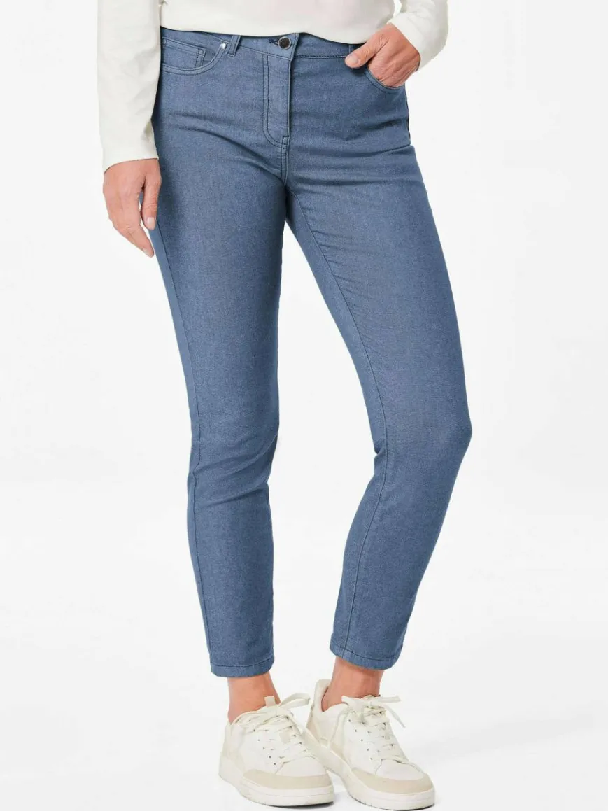 Goldner Jeans*Damen 7/8-Jeanshose - Schmale Stretchhose BELLA hellblau uni