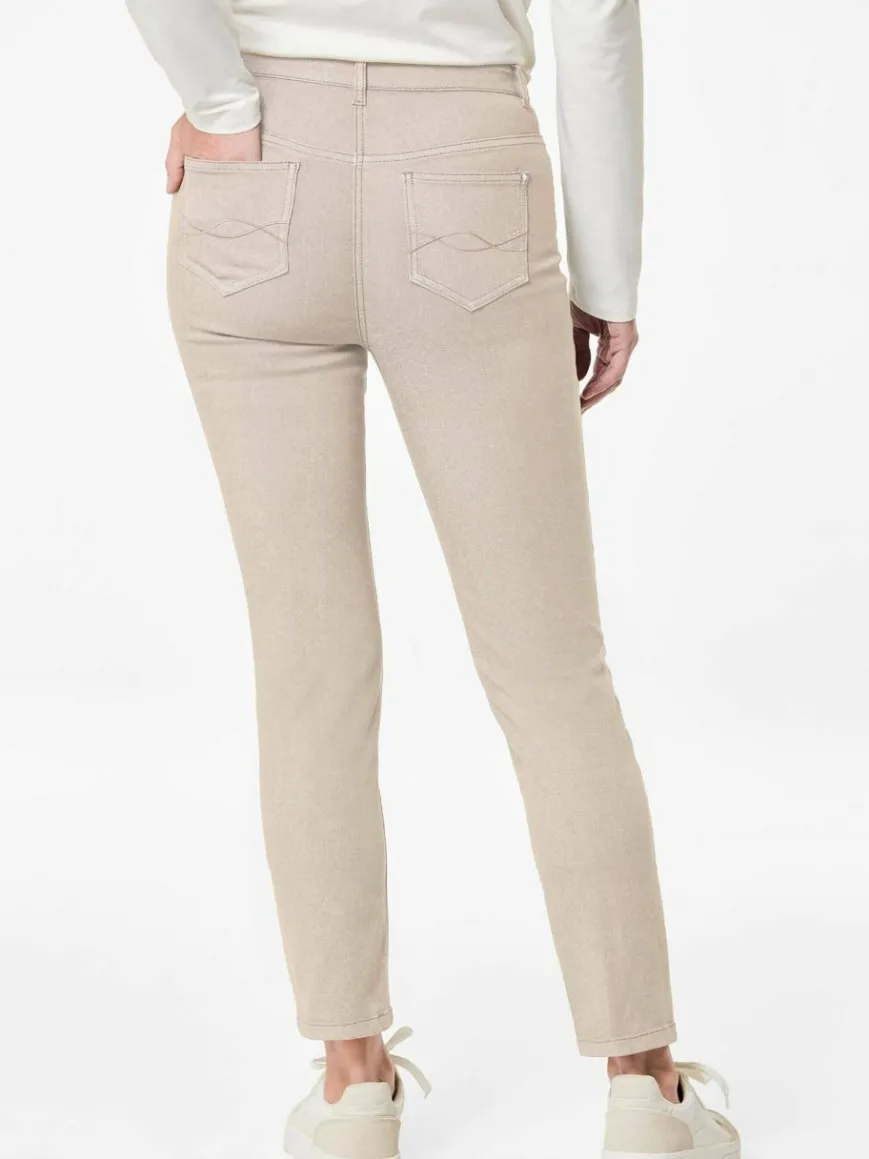 Goldner Jeans*Damen 7/8-Jeanshose - Schmale Stretchhose BELLA kitt uni