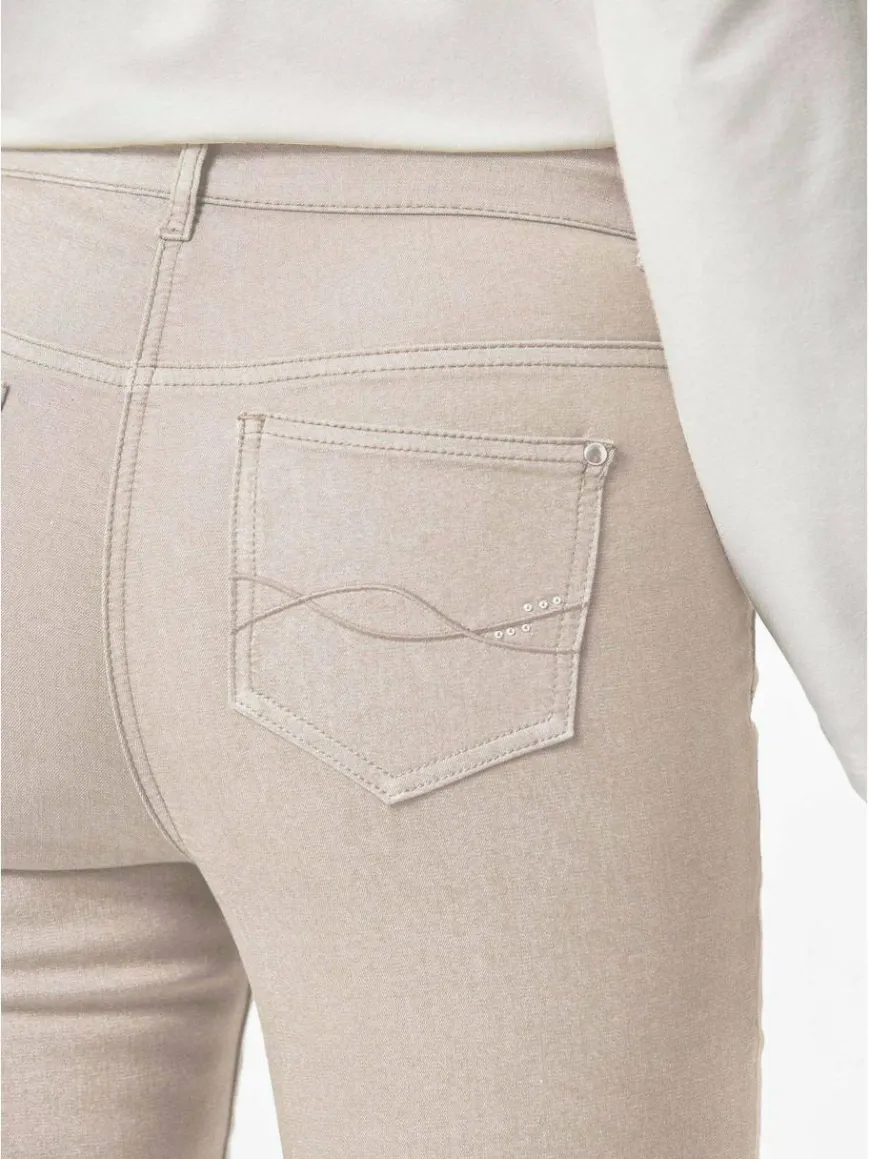 Goldner Jeans*Damen 7/8-Jeanshose - Schmale Stretchhose BELLA kitt uni