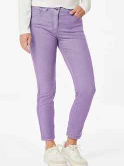 Goldner Jeans*Damen 7/8-Jeanshose - Schmale Stretchhose BELLA flieder uni