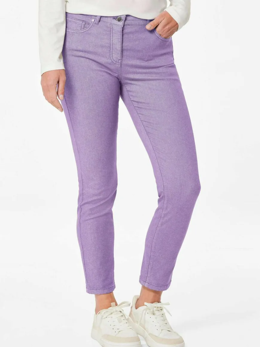 Goldner Jeans*Damen 7/8-Jeanshose - Schmale Stretchhose BELLA flieder uni