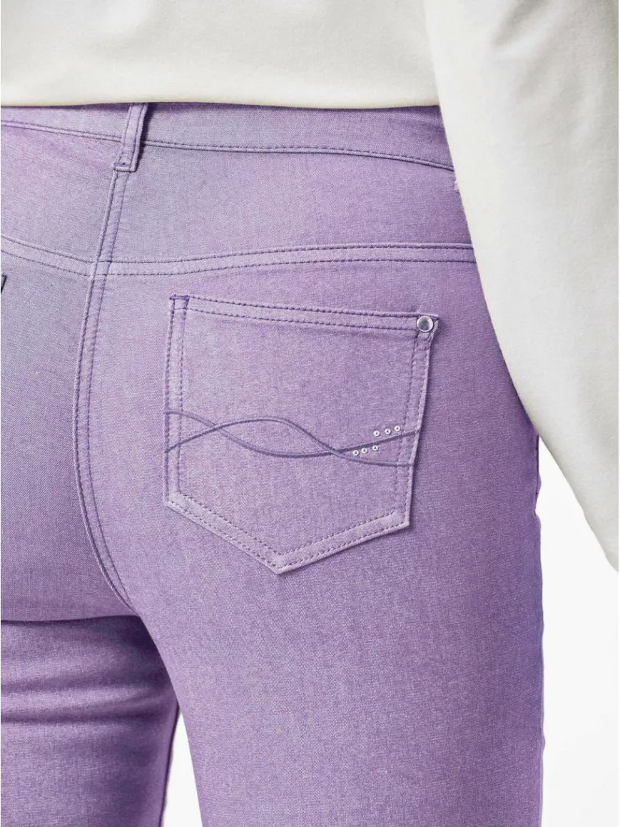 Goldner Jeans*Damen 7/8-Jeanshose - Schmale Stretchhose BELLA flieder uni