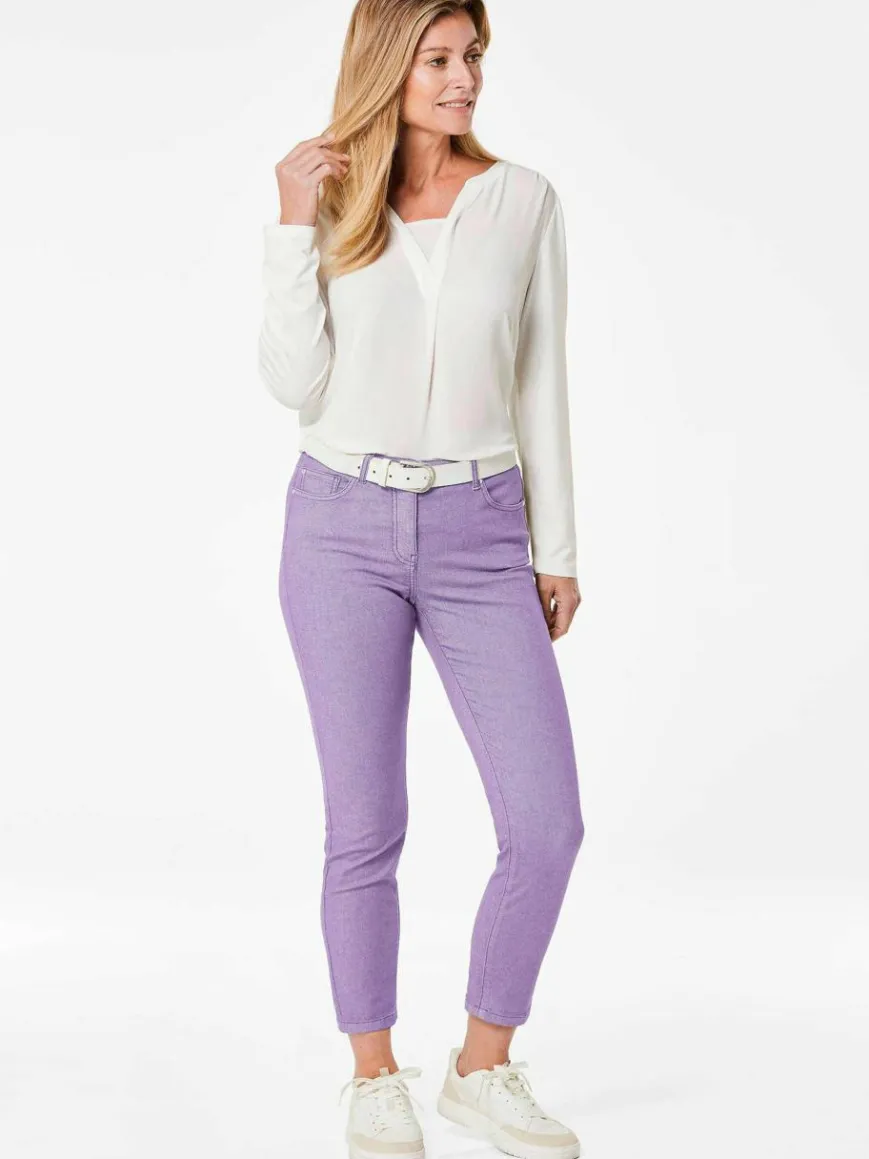 Goldner Jeans*Damen 7/8-Jeanshose - Schmale Stretchhose BELLA flieder uni