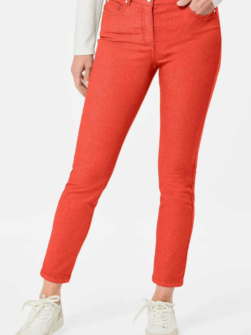 Goldner Jeans*Damen 7/8-Jeanshose - Schmale Stretchhose BELLA orange uni