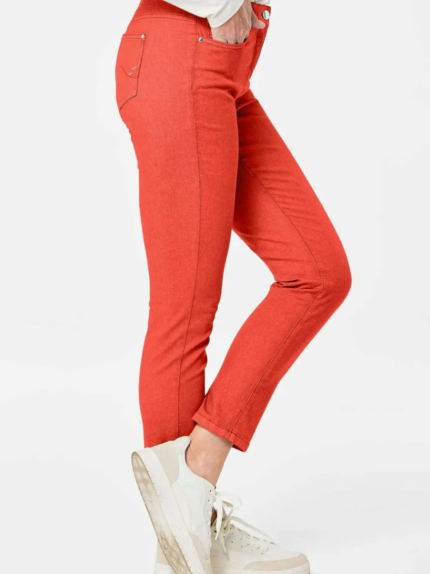 Goldner Jeans*Damen 7/8-Jeanshose - Schmale Stretchhose BELLA orange uni