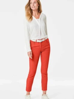 Goldner Jeans*Damen 7/8-Jeanshose - Schmale Stretchhose BELLA orange uni