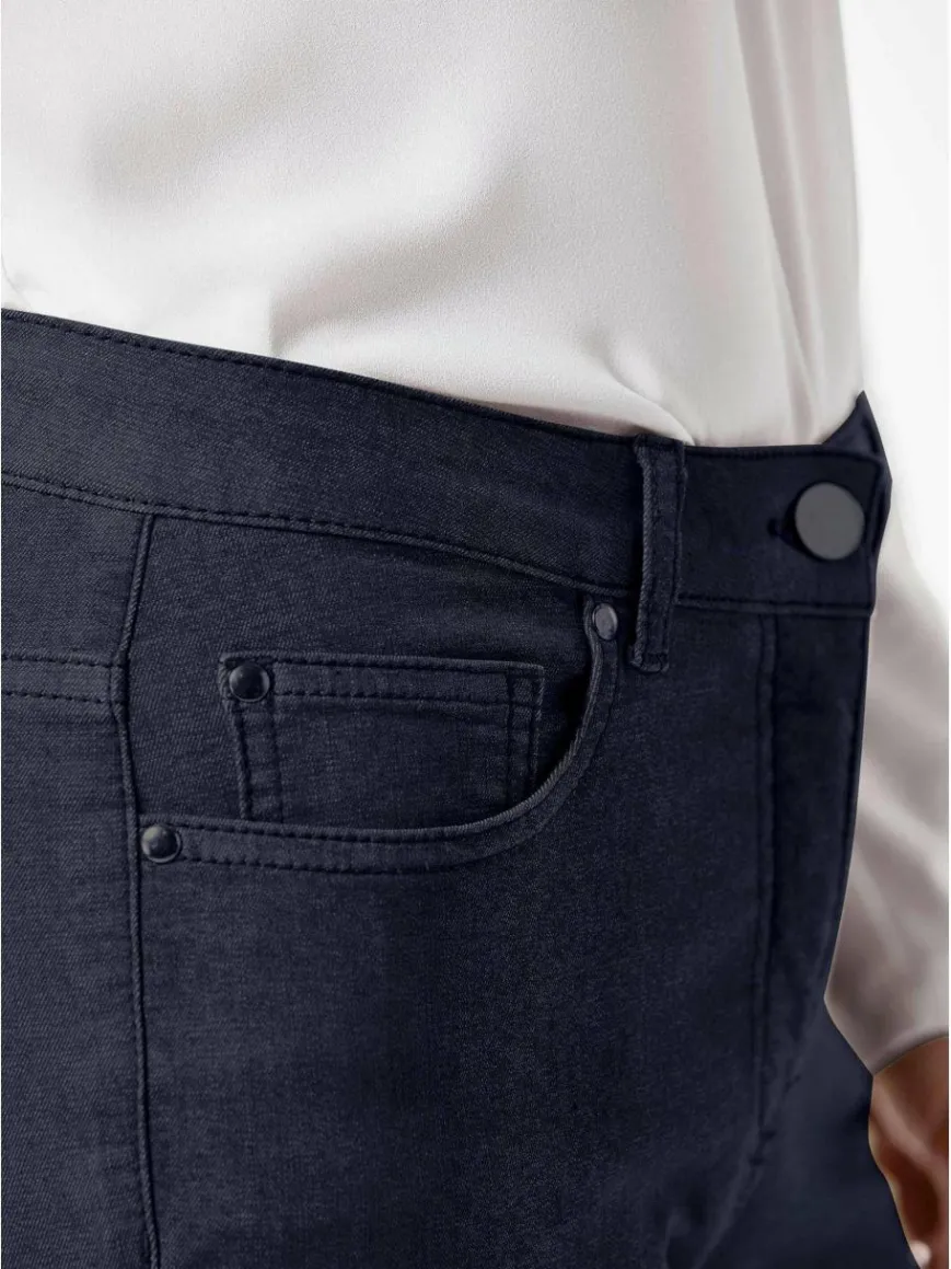 Goldner Jeans*Damen 7/8-Jeanshose - Schmale Stretchhose BELLA blau uni