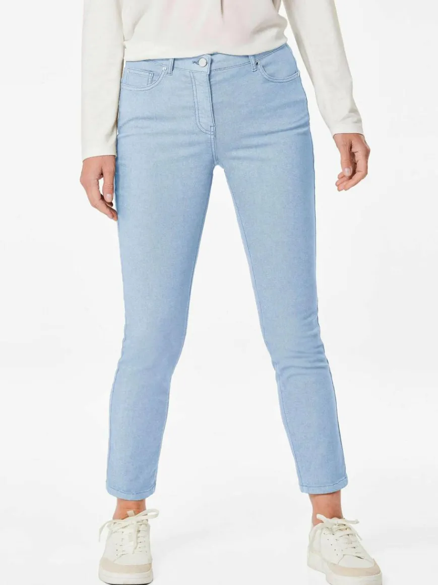 Goldner Jeans*Damen 7/8-Jeanshose - Schmale Stretchhose BELLA blau uni