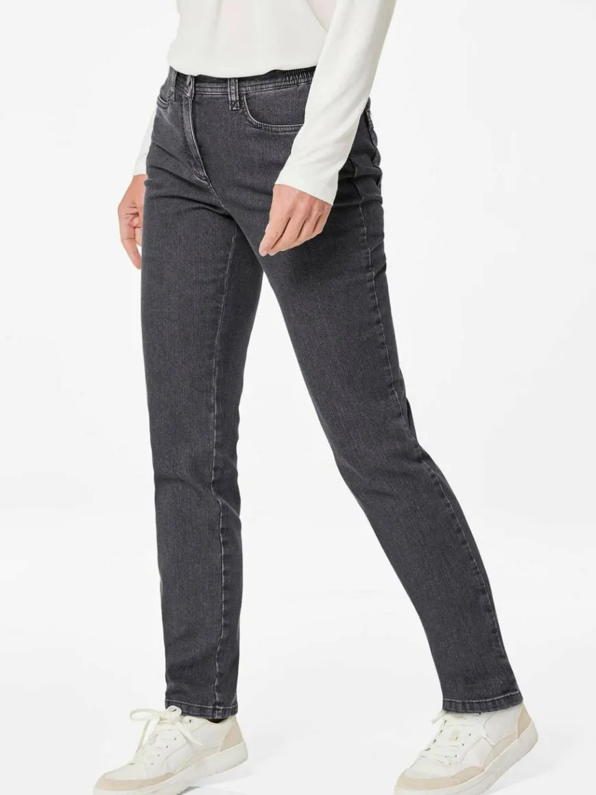 Goldner Jeans*Damen Jeanshose ANNA - Klassische Jeanshose ANNA anthrazit uni