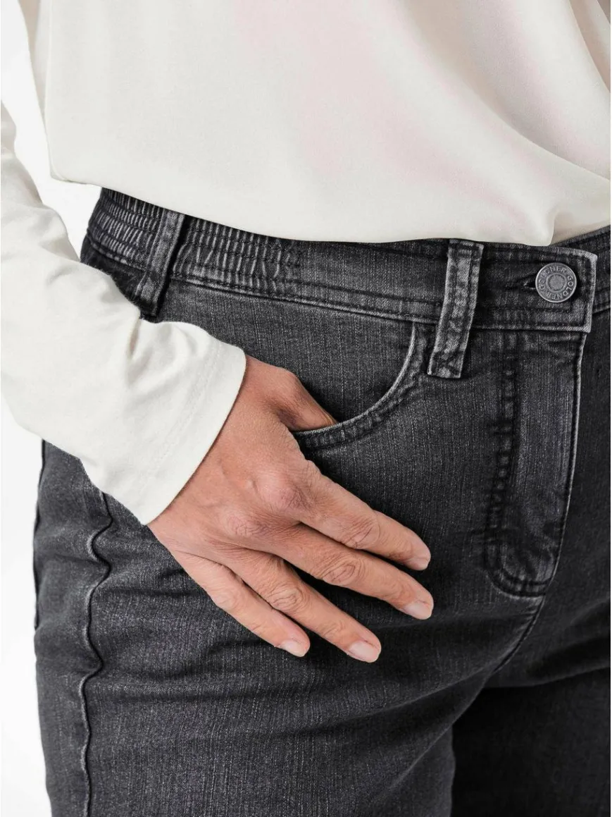 Goldner Jeans*Damen Jeanshose ANNA - Klassische Jeanshose ANNA anthrazit uni