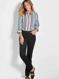 Goldner Jeans*Damen Jeanshose Carla - Klassische Jeanshose Carla schwarz uni