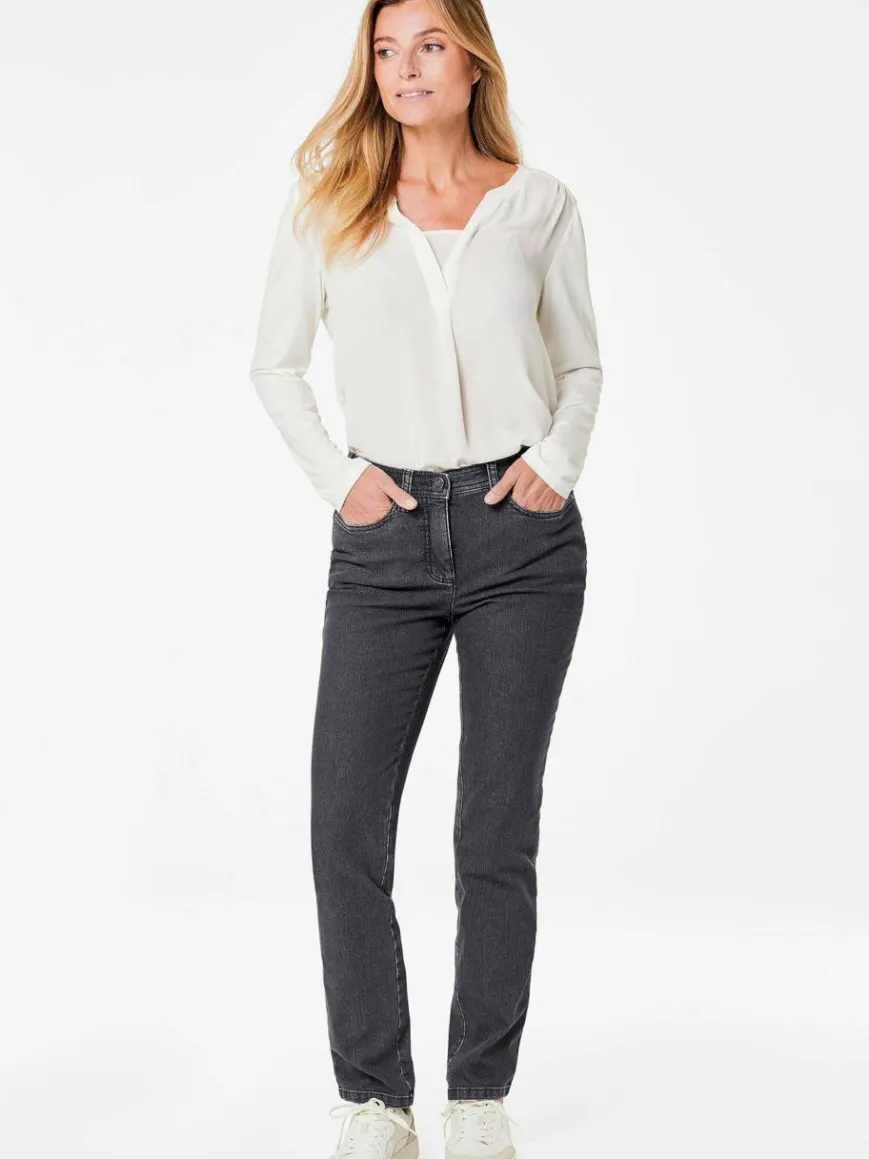 Goldner Jeans*Damen Jeanshose Carla - Klassische Jeanshose Carla anthrazit uni