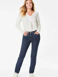 Goldner Jeans*Damen Jeanshose Carla - Klassische Jeanshose Carla blau uni