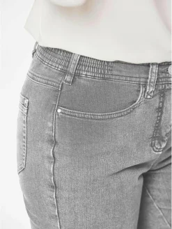 Goldner Jeans*Damen Jeanshose Carla - Klassische Jeanshose Carla hellgrau uni