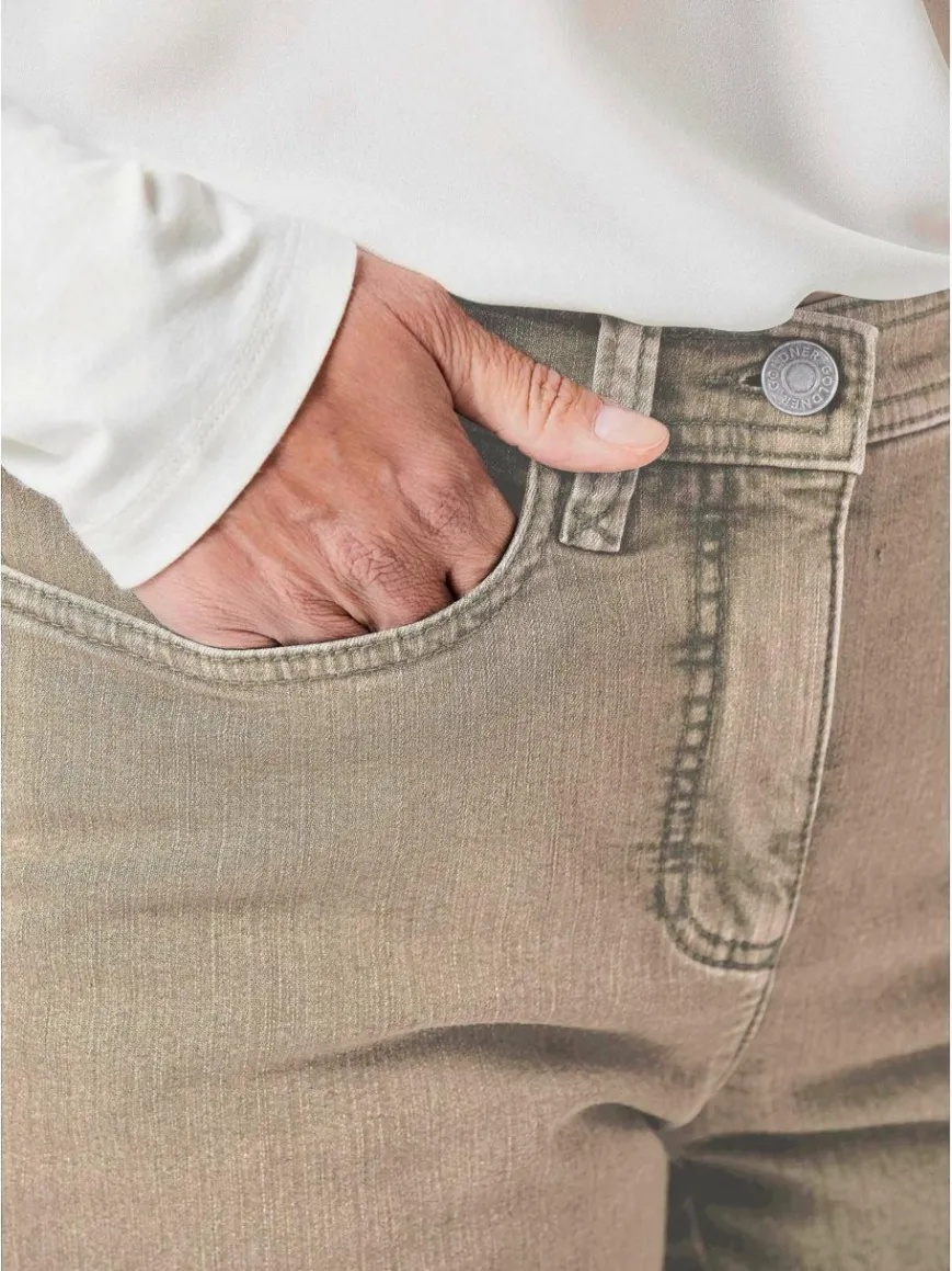 Goldner Jeans*Damen Jeanshose Carla - Klassische Jeanshose Carla beige uni