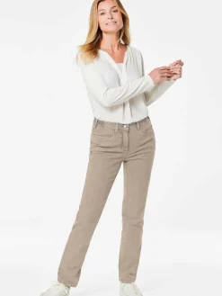 Goldner Jeans*Damen Jeanshose Carla - Klassische Jeanshose Carla beige uni
