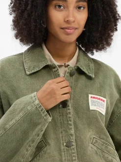 american vintage Jacken & Westen*Damen Jeansjacke - Uzatown oliv uni