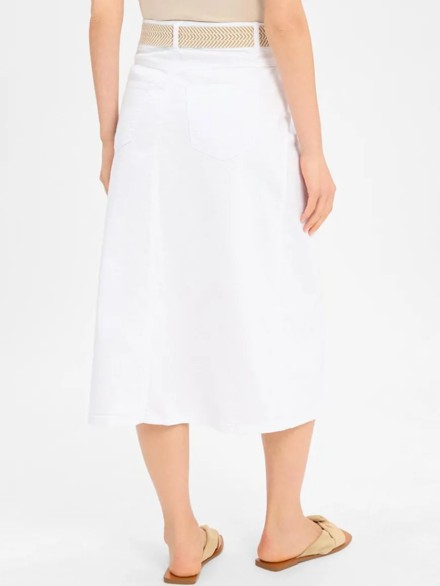 More & More Röcke*Damen Jeansrock weiß uni