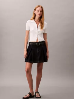 Calvin Klein Jeans Röcke*Damen Jeansrock dark stone uni