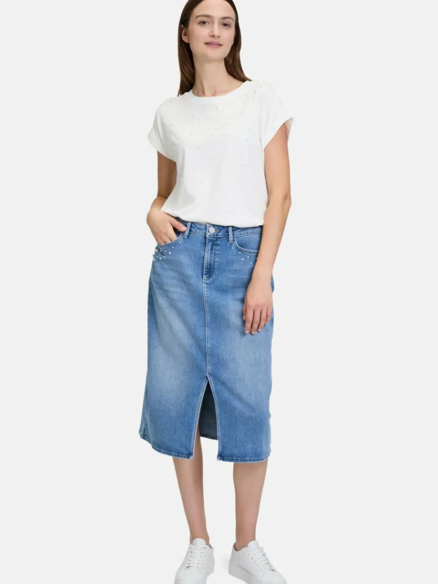 Betty & Co Röcke*Damen Jeansrock light stone denim uni