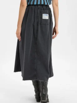 american vintage Röcke*Damen Jeansrock - Jazy anthrazit uni