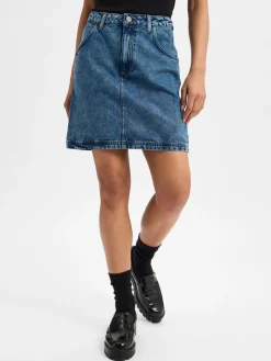 american vintage Röcke*Damen Jeansrock - Joy13F medium stone uni