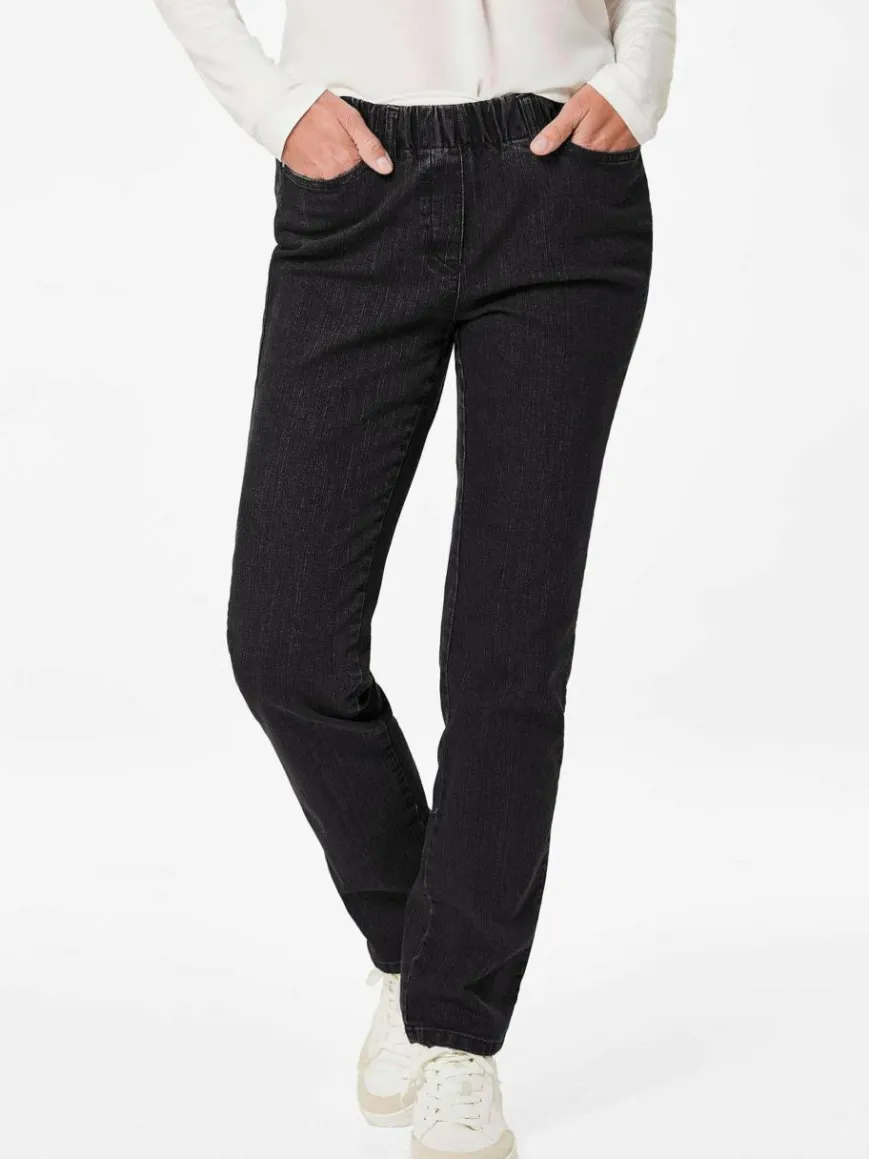 Goldner Jeans*Damen Jeansschlupfhose LOUISA - Klassische Jeansschlupfhose LOUISA schwarz uni